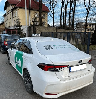 reklama taxi, tylna szyba, znanylekarz.pl